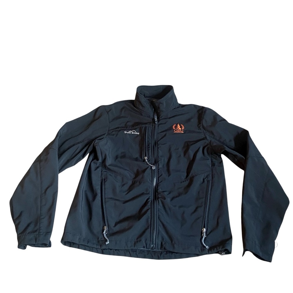 Eddie Bauer Men's Medium Soft Shell Windfoil Jacket Full Zip Windbreaker OSU Fdn